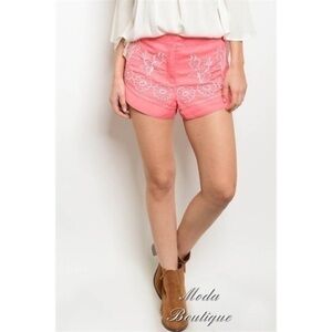 CORAL BOHO SHORTS